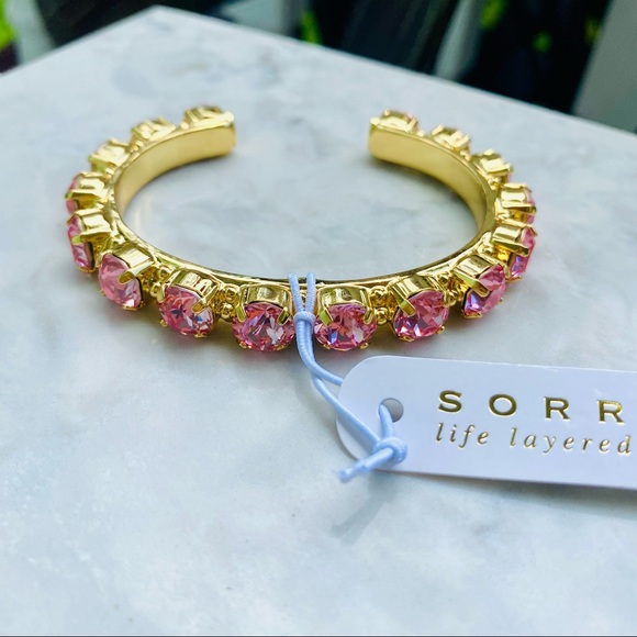 Sorrelli Riveting Romance Cuff Bracelet in pink and gold NWT - Picture 4 of 17